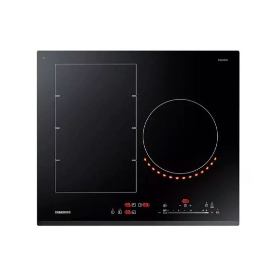 Anafe Samsung NZ63K7777BK | Inducción | 3 Zonas | Virtual Flame | Black Glass
